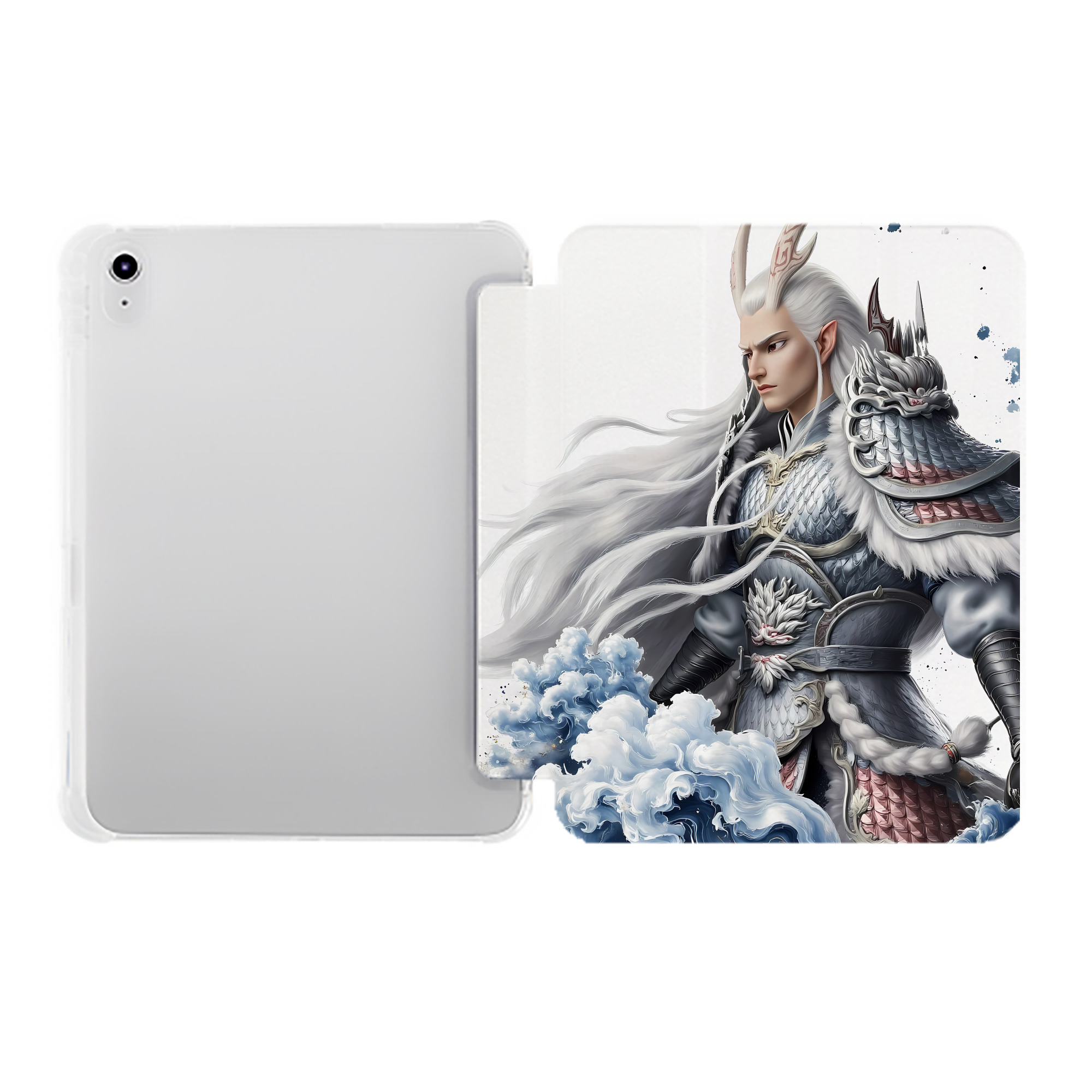 （画像用） Ne Zha 2 ナタ 魔童の大暴れ IPad ケース ペン収納付き 三つ折りスタンド PUレザー×シリコン 対応機種9.5/10.5/10.9インチ